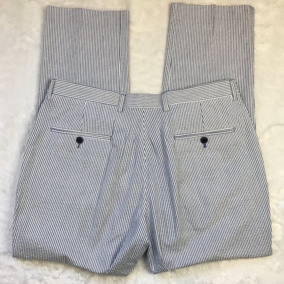 Tommy Hilfiger Mens Seersucker Dress Pants Blue White Striped Cotton Blend 36X30 - Picture 7 of 8